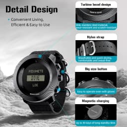 NORTH EDGE APACHE-D Men's Watches Free Dive Watch Sports Digital Watch Altimeter Barometer Compass World Time Waterproof 100M