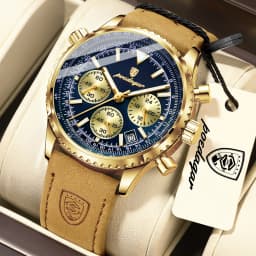POEDAGAR Business Men Wristwatch Waterproof Luminous Date Chronograph Sport Man Clock Leather Quartz Fashion Men's Watches Reloj