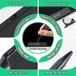 14.3-Inch Folding LCD Handwriting Writing Tablet with Split Screen, Erasable Electronic Drawing Board and Note Book