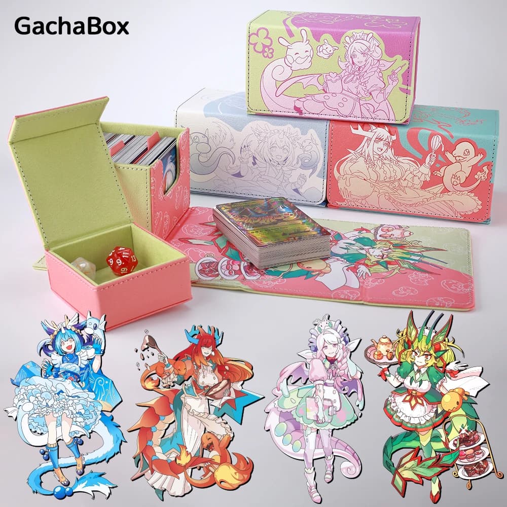 Laundry Dragonmaid Dragonite Deck Box Dicewinder for YGO PTCG,Fits 100 Double-Sleeved Cards,Dice Tray Card Storage Box TCG OPCG