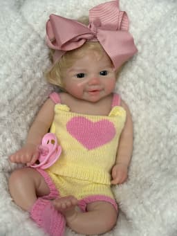 OtardDolls-1 PCS/2 Styels Vivienne 33cm Open Mouth Silicone Bebe Reborn Girl Dolls With Rooted Hair Washable Newborn Dolls