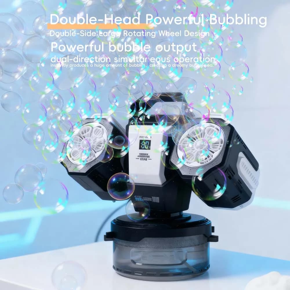 2026 Bubble Machine: Remote Control, Rgb Lights, 1800Mah Rechargeable Type-C | No Bubble Solution