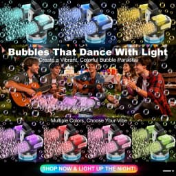 2026 Bubble Machine: Remote Control, Rgb Lights, 1800Mah Rechargeable Type-C | No Bubble Solution