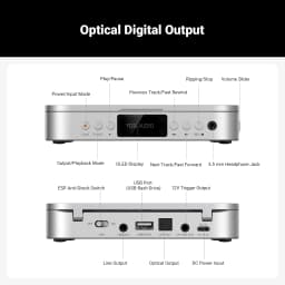 Fosi Audio Merak HiFi CD Player with Remote CS43131 DAC 210MW *2 Headphone Amp Supports USB Ripping USB Drive Input