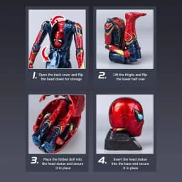 Marvel Iron Man Head Shaped Statue Deformable Toy Action Figure Spider-Man Joints Mobility Model Doll Kids educational Toys