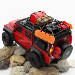 GLOBACT RC Crawler Car Parts Roof Decoration Luggage Net Recovery Board Toolbox Wood Box Shovel for 1/18 TRX4M 1/24 Axial SCX24
