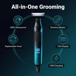 VGR Shaver Electric Razor Portable Dual Sided Trimmer Shaving Machine LED Display Beard Trimmer Travel Lock Shaver for Men V-361