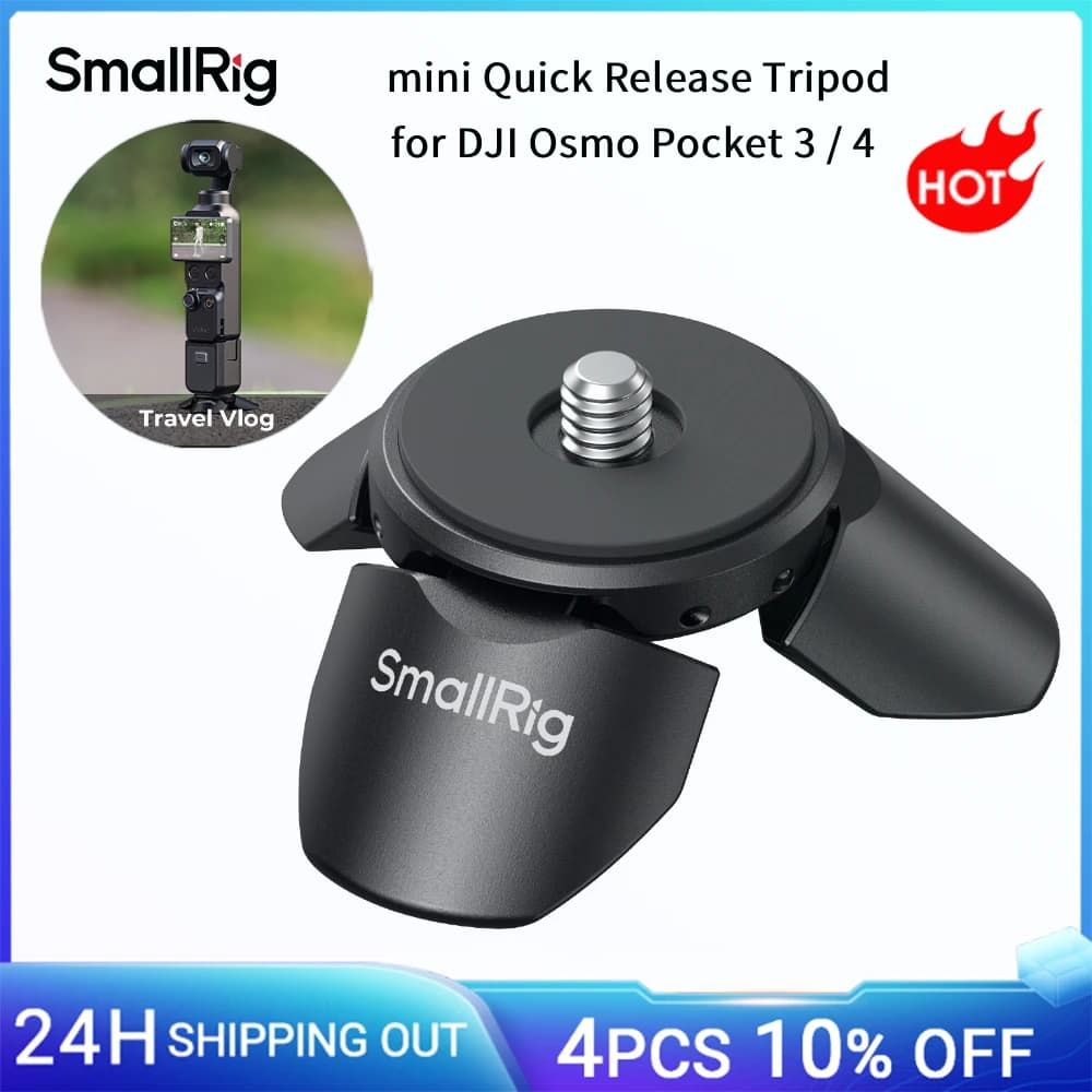 SmallRig Mini Quick Release Tripod for DJI Osmo Pocket 3 / 4 Magnetic Mount, Portable for Pocket 4/3 Action 6/5Pro, for Insta360