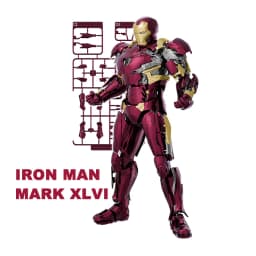Fondjoy Anime Figure Iron Man MK46 Model Kit 1/12 Infinity Saga Ironman Mark 45 Mark 46 Assembly ABS Joint Movable Kids Toy Gift