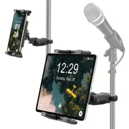 Tablet Holder for Microphone Stand,Mic Music Stand Tablet Holder for iPad,Smartphone Tablet Mic Stand Mount for Live Streaming