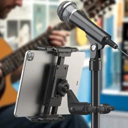 Tablet Holder for Microphone Stand,Mic Music Stand Tablet Holder for iPad,Smartphone Tablet Mic Stand Mount for Live Streaming