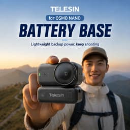 TELESIN 500mAh Battery Base for DJI Osmo Nano Charging Stand with Magnetic Quick Release Adapter for Osmo Nano Accessories
