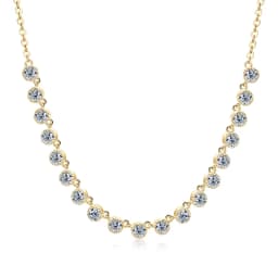 OXTAO Certified Moissanite Bubble-Style Necklace 3mm D VVS1 for Women Sweet U-Smile Pendant Necklace Jewelry 14K Gold Filled