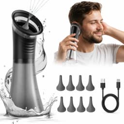 Electric Ear Irrigation Cleaner with Three Pressure Modes Rechargeable Battery Dual Water Tank and Multiple Nozzles for Home Use