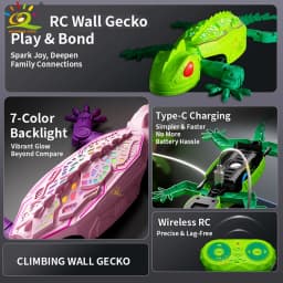 RC Electric Gecko Toy Features Colorful Lights, Wall-Climbing Capability, and 360° Rotation—A Creative Gift for Kids