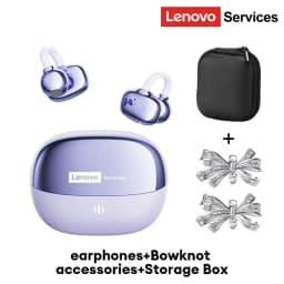 Lenovo RS103 Open Ear Clip Earring Earphones Wireless Bluetooth 6.0 Hifi Stereo Game Music Earbuds W Ear Ornaments Storage Bag