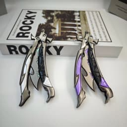 22cm Valorant Reaver 3.0 Butterfly Knife Metal Folding Model – Gaming Fan Training Toy, Craft Collectible, and Display Piece