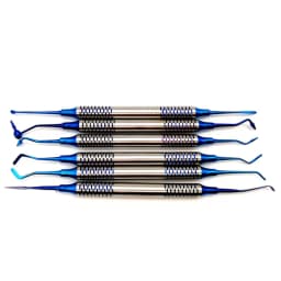 6pcs Dental Composite Resin Filling Spatula Titanium Plated Head Resin Filler Set Thick Handle Restoration Set Dental Instrument