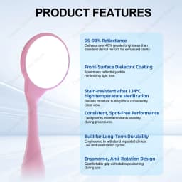 10pcs Dental Odontoscope Rhodium Mouth Mirrors Front Surface Intraoral Photography Mirror Exam Reflector Glass Single Sided