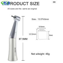 FX25 Dental Low speed Handpiece 1:1 Contra Angle dental surgery instruments Direct Drive Gear Ratio Apply for E type Air Motor