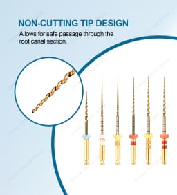 Glin Dental Heat Activated Gold Flexible Endo Files Canal Root Treatment Rotary Golden File Dentist Tools Endodontic Files