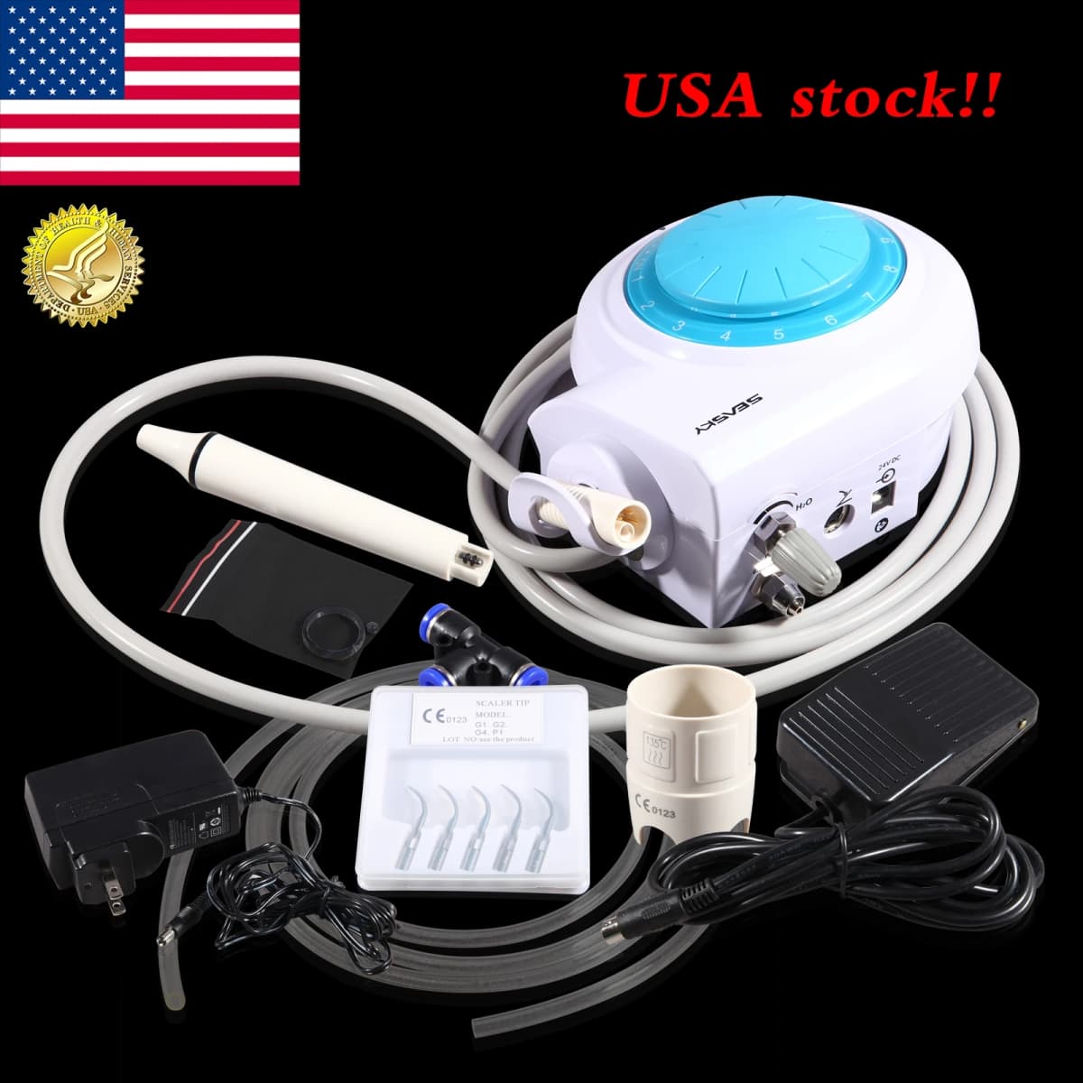 Dental Ultrasonic Piezo Scaler E2 with Handpiece Tips fit EMS Woodpeck