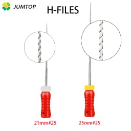 6Pcs/Pack Dental Files Hand Use H-Files 21/25mm Stainless Steel Endodontic Root Canal Files Dentist Tools Dental Lab Instruments