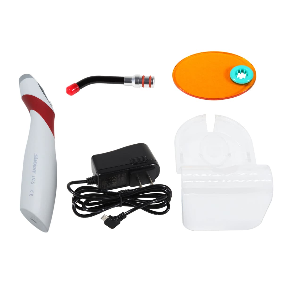 1s/5s Dental Curing Light Lamp for Resin Cure Wireless LED Blue light 1800-2500mw Rechargeable