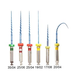 Glin Nickel Titanium Root Canal Dental Endo Files Blue Dental Rotary Files Use for Root Canal Cleaning Heat Activation 21/25mm