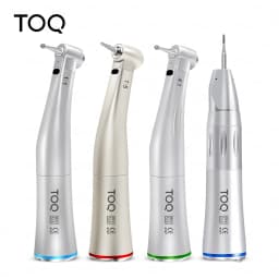 Dental LED Fiber Optic Handpiece Set 1:5 Red Ring/4:1/1:1 Contra-Angle 1:1 Straight Nose Fit to All E Type Electric Motor
