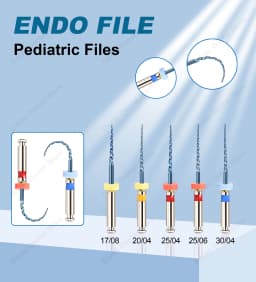 Glin 5Pcs Pediatric Files for Children Dental Snake Movement Niti Heat Activation Endo Files Use For Baby Pediatric Files