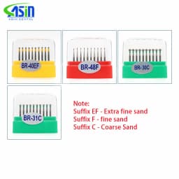 10pcs/Box Dia.1.6mm Dental Diamond Burs Drills High Speed Handpiece Polishing Tools BR-ball Round