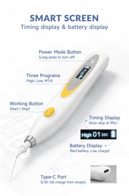 TOQ Wireless Endo Activator Sonic Irrigator Type‑C Rechargeable 3‑Mode Root Canal Cleaning Device 60Pcs Replacement Tips