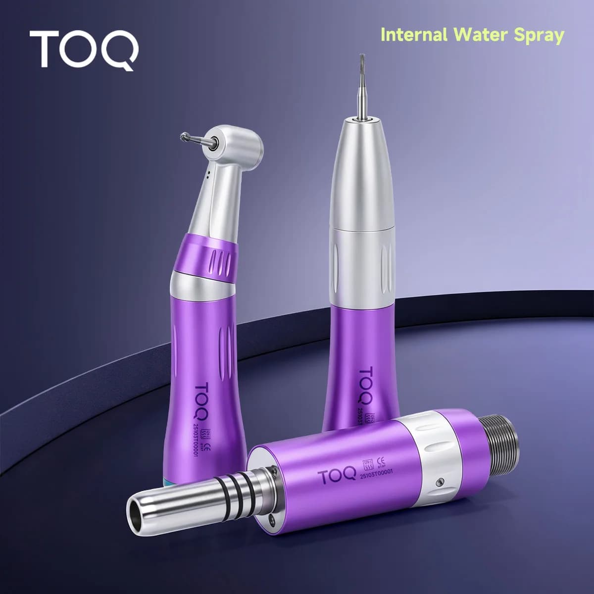 TOQ Inner 1:1 Ratio Contra Angle Handpiece Low Speed Water Spray E-type Dental Top Professional Tools 2/4Holes Set Air Motor