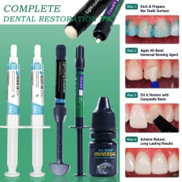 Dental Light-Curing Dental Composite Resin Kit with Etch Gel & Bonding Agent for Cavity Filling Restoration A1/A2/A3