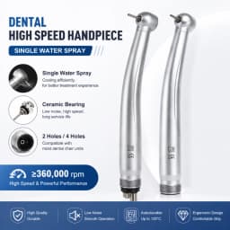 Dental Air Turbine High Speed Handpiece 360,000rpm Autoclavable Ceramic Bearings Single Spray Dental Lab Equipment for Dentist