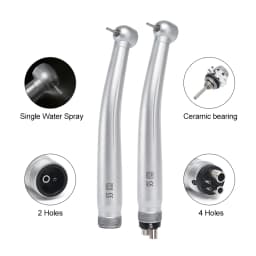 Dental Air Turbine High Speed Handpiece 360,000rpm Autoclavable Ceramic Bearings Single Spray Dental Lab Equipment for Dentist