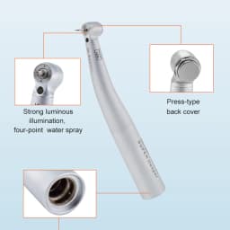 DEASIN Dental Children High Speed Handpiece Mini Head 9000L Fiber Optic LED 4 Spray Short Shank Burs for Kids