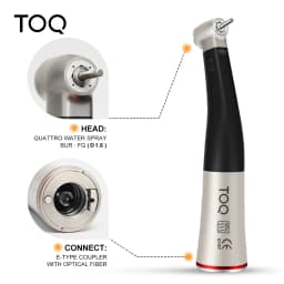 1:5 Increasing Low Speed Handpiece Increasing Red Ring Contra Angle Internal Water Spray With Optic Fiber For E-type Motor