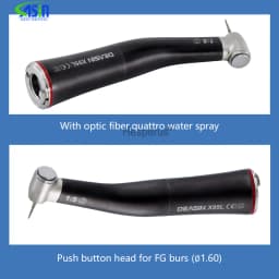 Dental X95L Black Low Speed Handpiece Increasing Red Ring Contra Angle Internal Water Spray With Optic Fiber For E-type Motor