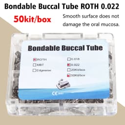 50Sets/Box Dental Ortho Metal Bondable Monoblock Orthodontic Buccal Tubes 022 For 1st Molar MBT/Roth Tube