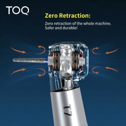 TOQ Dental LED High‑Speed Handpiece Zero Retraction Push Button Air Turbine 4 Water Spray High Rotation Clinic Instrument Tool