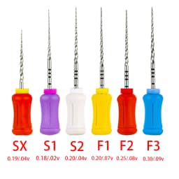 6Pcs Super Rotary Files 21/25mm Bendable NiTi Hand Use Root Canal Files for Shaping Finishing