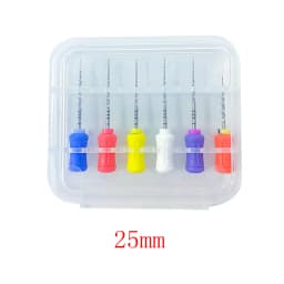 6Pcs Super Rotary Files 21/25mm Bendable NiTi Hand Use Root Canal Files for Shaping Finishing
