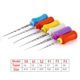6Pcs Super Rotary Files 21/25mm Bendable NiTi Hand Use Root Canal Files for Shaping Finishing