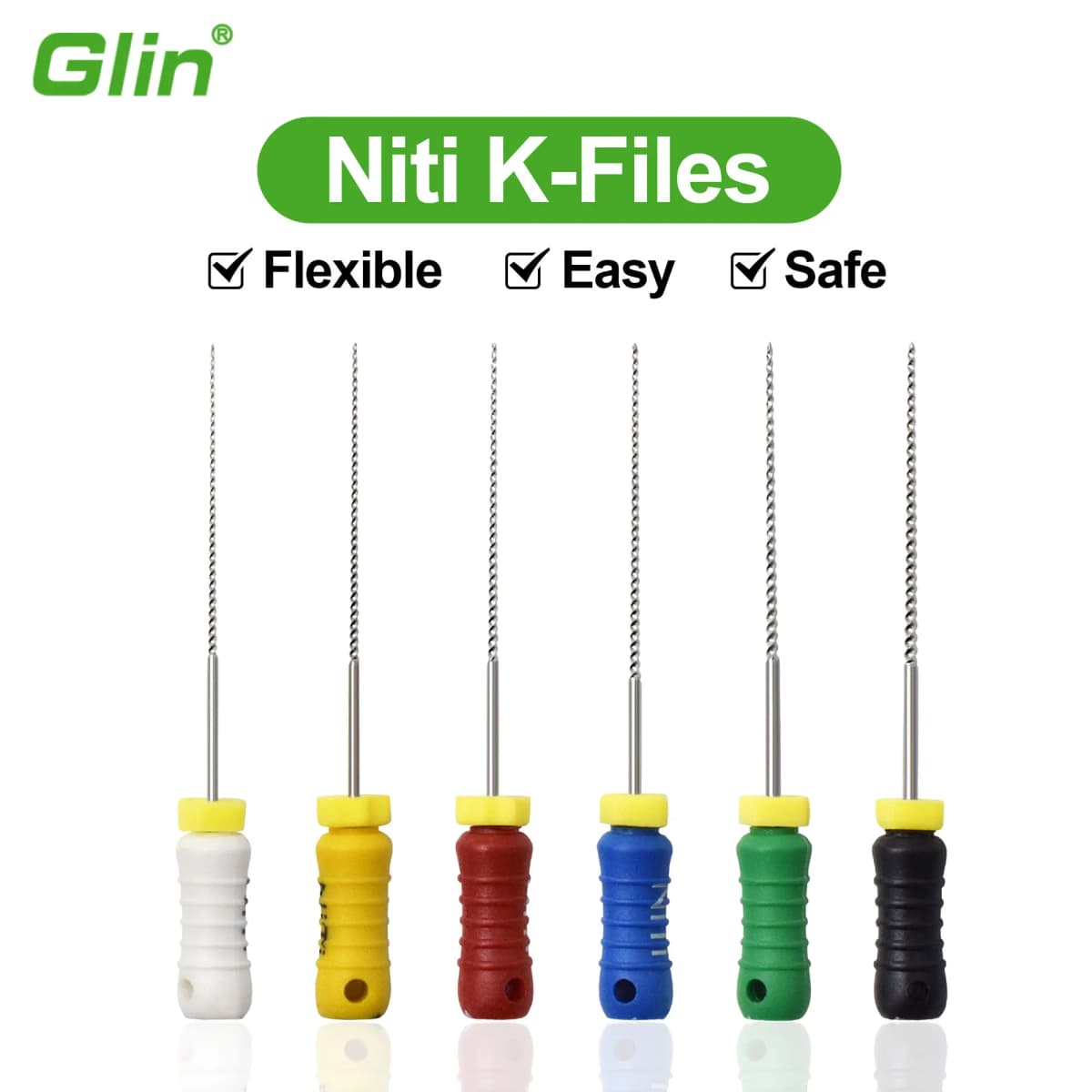 Glin 10 boxes Endodontic Root Canal K Files (Hand Use) Dental K-File Endodontic Instruments Dentist Tools