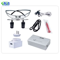 DEASIN Dental Ergo2 Loupes 45°Optical Corner Structure 4X 5X 6X Magnifying Glass with 5W LED Light Surgery Lens