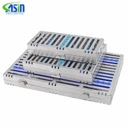 Stainless Steel Dental Autoclavable Surgical Sterilization Box Sterilization Rack Dental Cassette File Burs Disinfection Tray