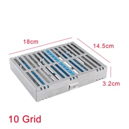 Stainless Steel Dental Autoclavable Surgical Sterilization Box Sterilization Rack Dental Cassette File Burs Disinfection Tray