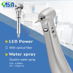 Dental 1:5 Low Speed Handpiece Increasing Red Ring Contra Angle Internal Water Spray With Optic Fiber For E-type Motor
